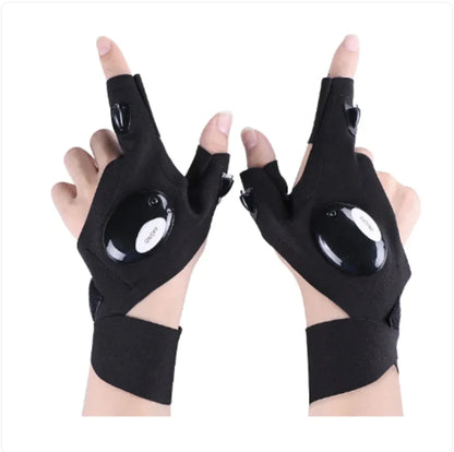 Torch Touch LED Lighted Half-Finger Gloves