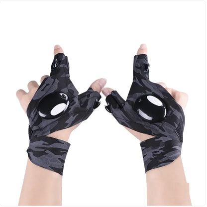 Torch Touch LED Lighted Half-Finger Gloves