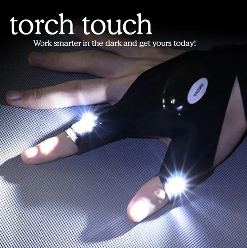 Torch Touch LED Lighted Half-Finger Gloves